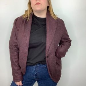 Anthro Lilka Maroon Fleece Cocoon Cardigan M